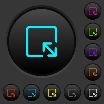 Resize object dark push buttons with color icons イラスト素材