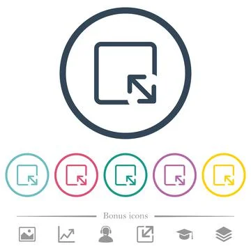 Resize object flat color icons in round outlines Stockillustratie