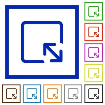 Resize object flat framed icons Stock Illustration