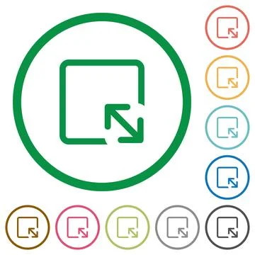 Resize object flat icons with outlines Stockillustratie