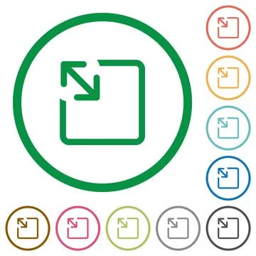 Resize object flat icons with outlines Stock Illustration