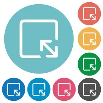 Resize object flat round icons Stock Illustration