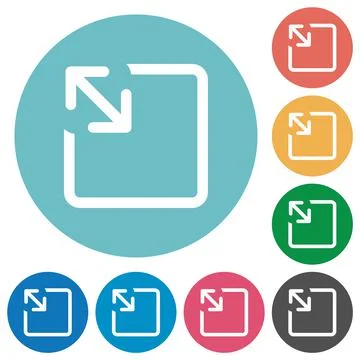 Resize object flat round icons Stock Illustration
