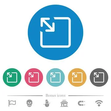 Resize object flat round icons イラスト素材