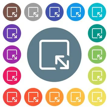 Resize object flat white icons on round color backgrounds Stockillustratie
