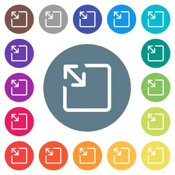 Resize object flat white icons on round color backgrounds Illustrazione stock