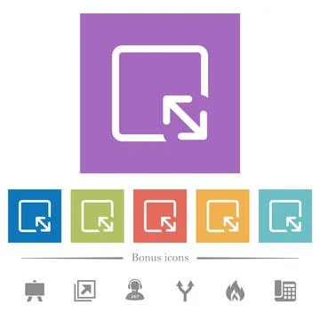 Resize object flat white icons in square backgrounds 스톡 일러스트