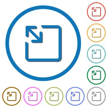 Resize object icons with shadows and outlines Stockillustratie