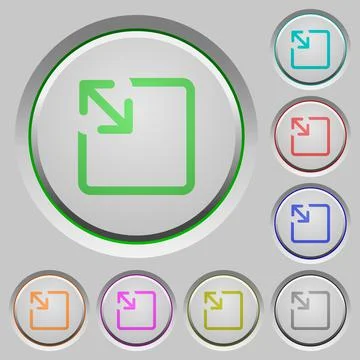 Resize object push buttons Illustrazione stock