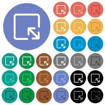 Resize object round flat multi colored icons Stockillustratie