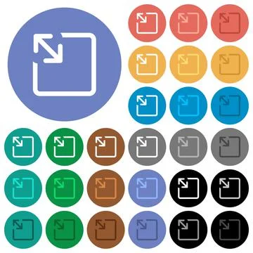 Resize object round flat multi colored icons Stock Illustration