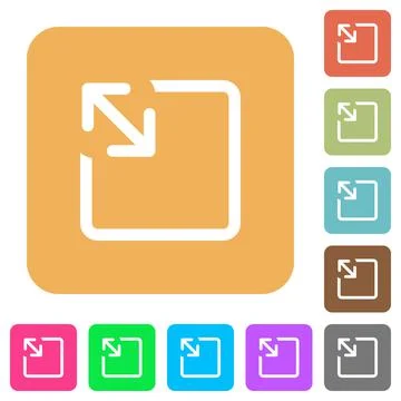 Resize object rounded square flat icons Illustrazione stock