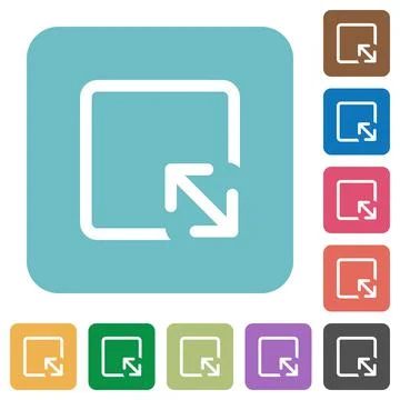 Resize object rounded square flat icons Stock Illustration