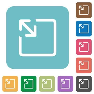 Resize object rounded square flat icons Illustrazione stock