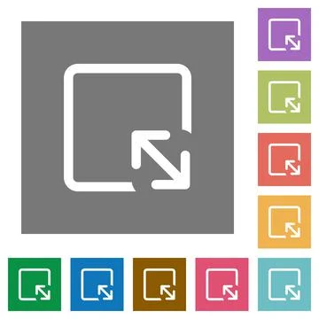 Resize object square flat icons Illustrazione stock