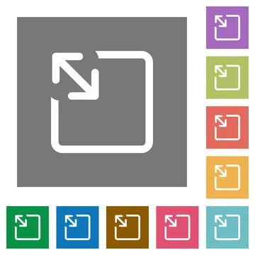 Resize object square flat icons 스톡 일러스트