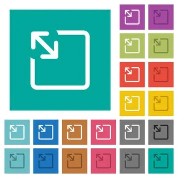 Resize object square flat multi colored icons Stock Illustration