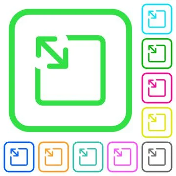 Resize object vivid colored flat icons Stockillustratie