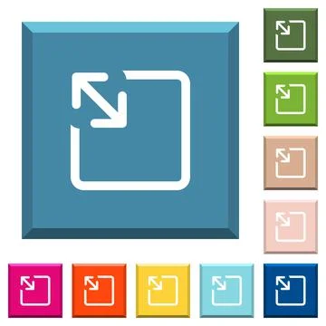 Resize object white icons on edged square buttons イラスト素材
