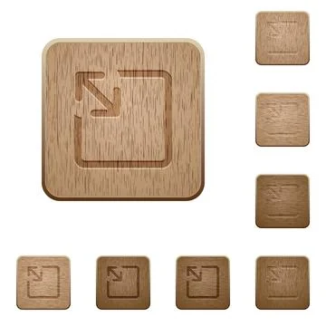 Resize object wooden buttons Stock Illustration