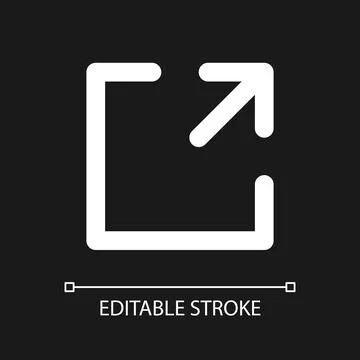 Resize pixel perfect white linear ui icon for dark theme Illustrazione stock