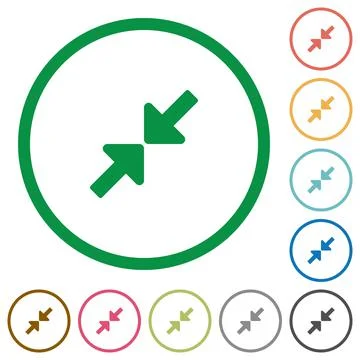 Resize small flat icons with outlines Illustrazione stock