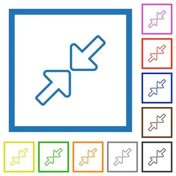 Resize small outline flat framed icons Stock Illustration