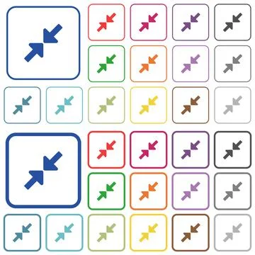 Resize small outlined flat color icons Illustrazione stock