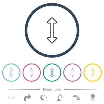 Resize vertical outline flat color icons in round outlines Stock Illustration