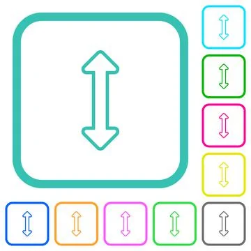 Resize vertical outline vivid colored flat icons Stock Illustration