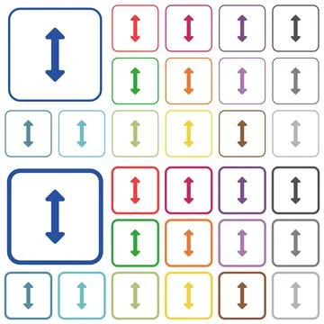 Resize vertical outlined flat color icons Stock Illustration