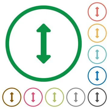 Resize vertical outlined flat icons Stock Illustration