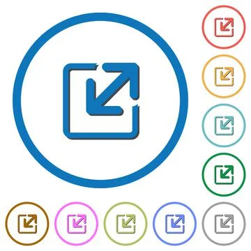 Resize window icons with shadows and outlines Stock Illustration