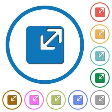 Resize window icons with shadows and outlines Stock Illustration