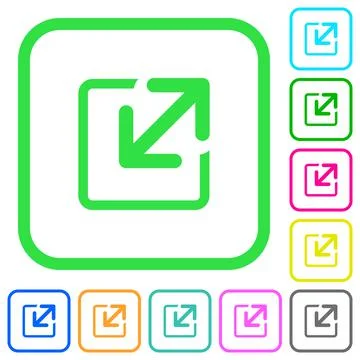 Resize window vivid colored flat icons icons Illustrazione stock