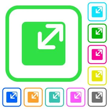 Resize window vivid colored flat icons icons Illustrazione stock