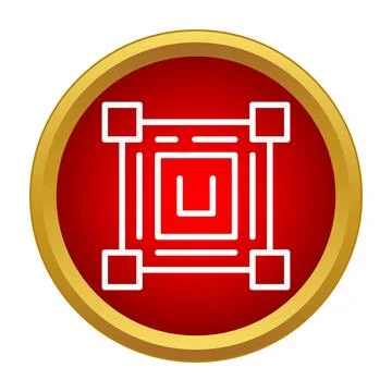 Resizing object transformation icon in red circle Stock Illustration