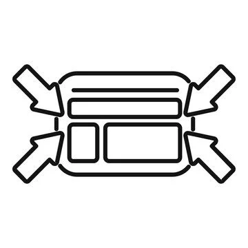 Resizing window icon minimizing content layout Illustrazione stock