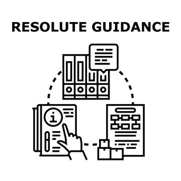 Resolute guidance path for process documentation and workflow Stock Illustration