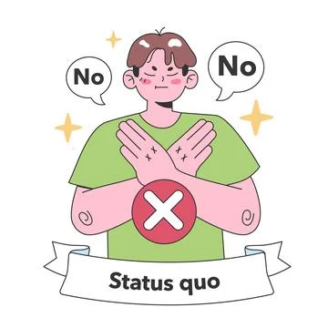 Resolute rejection of the status quo. Flat vector illustration Illustrazione stock