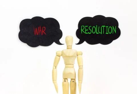 Resolution instead war symbol. Concept words Resolution and War on beautiful  스톡 사진