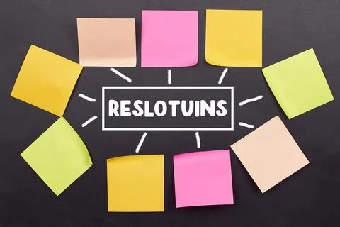Resolution with sticky memory notes Stock Photos