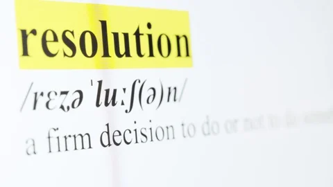 Resolution Text Macro Shot Highlighted in Yellow Color On Computer Screen Stock Footage 123224442