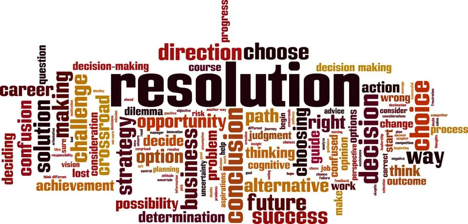 Resolution word cloud Stock Illustration
