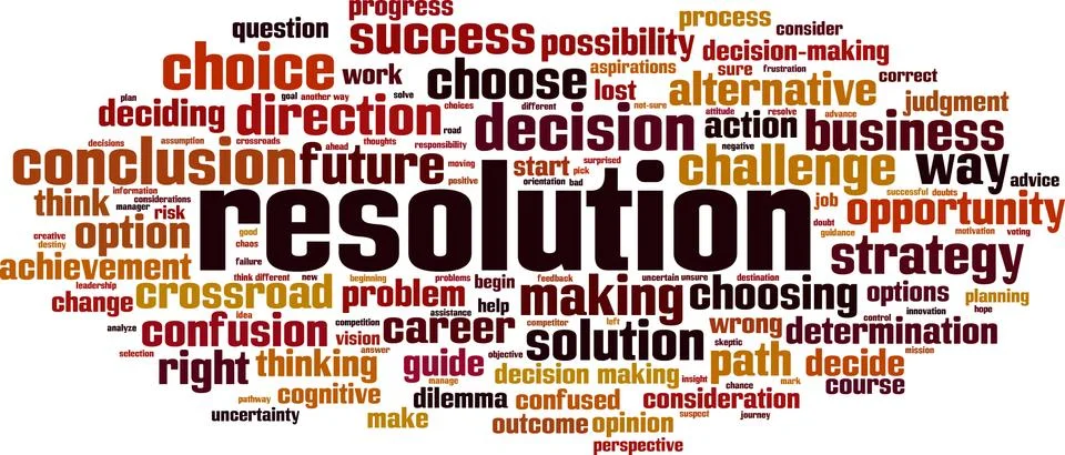 Resolution word cloud Illustrazione stock