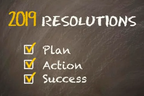 Resolutions on Chalkboard Stock Illustration