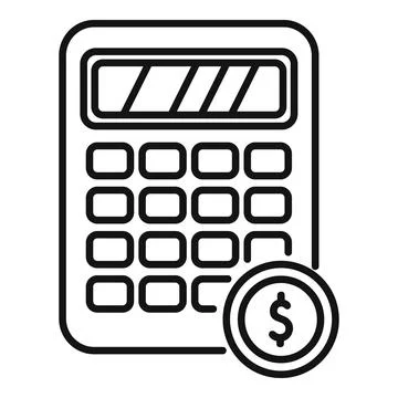 Resolve calculator icon outline vector. Finance monitor project Stock Illustration