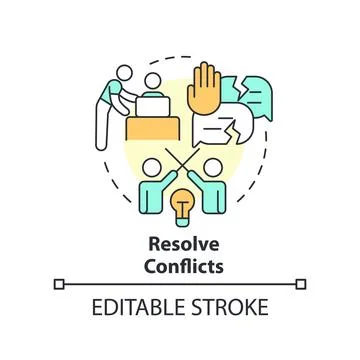 Resolve conflicts concept icon Stock Illustration