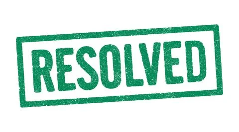 Resolved green ink stamp Stock Illustration