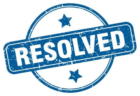 Resolved grunge stamp. resolved round vintage stamp Stock Illustration